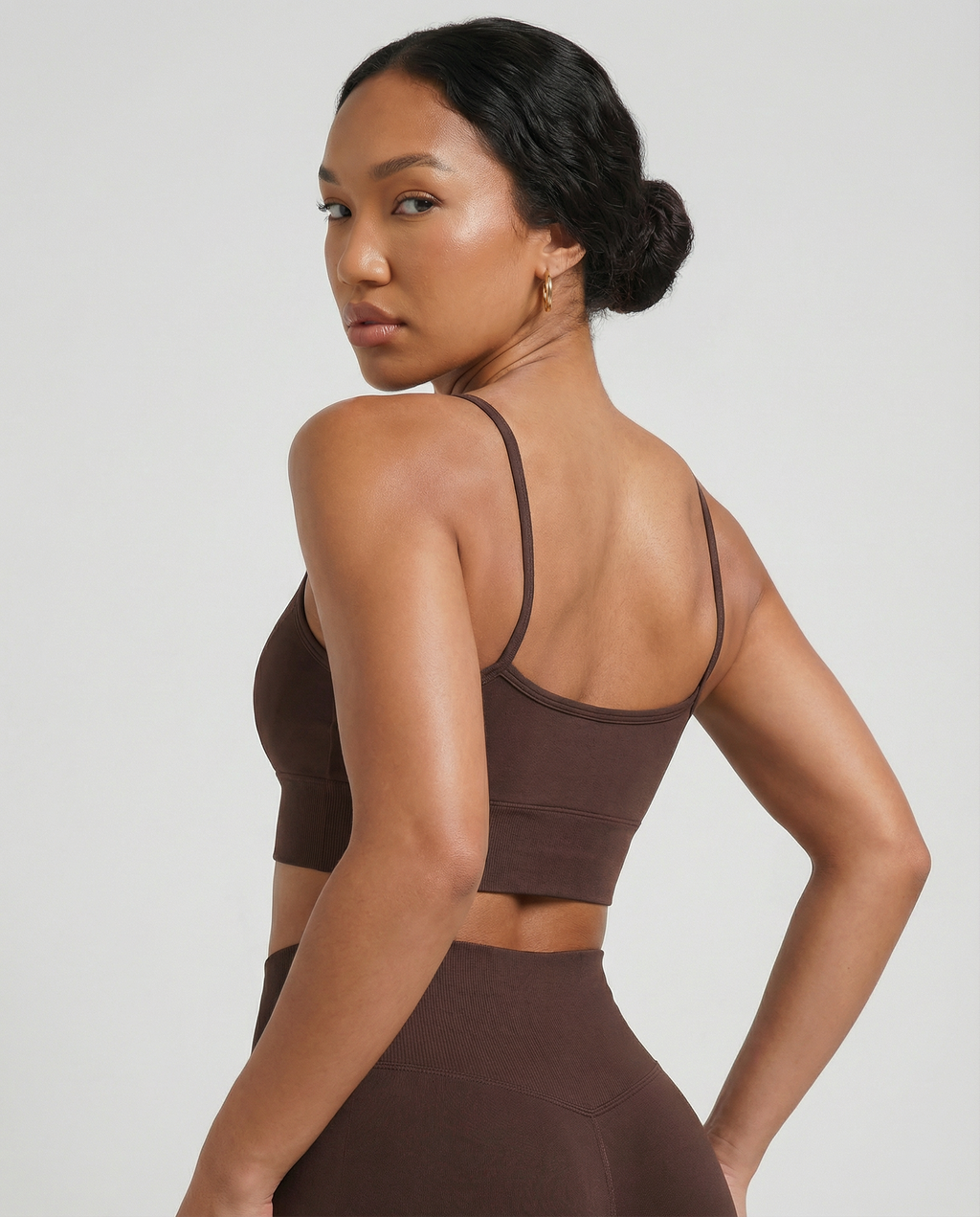 Top Daily Alça Fina Marrom