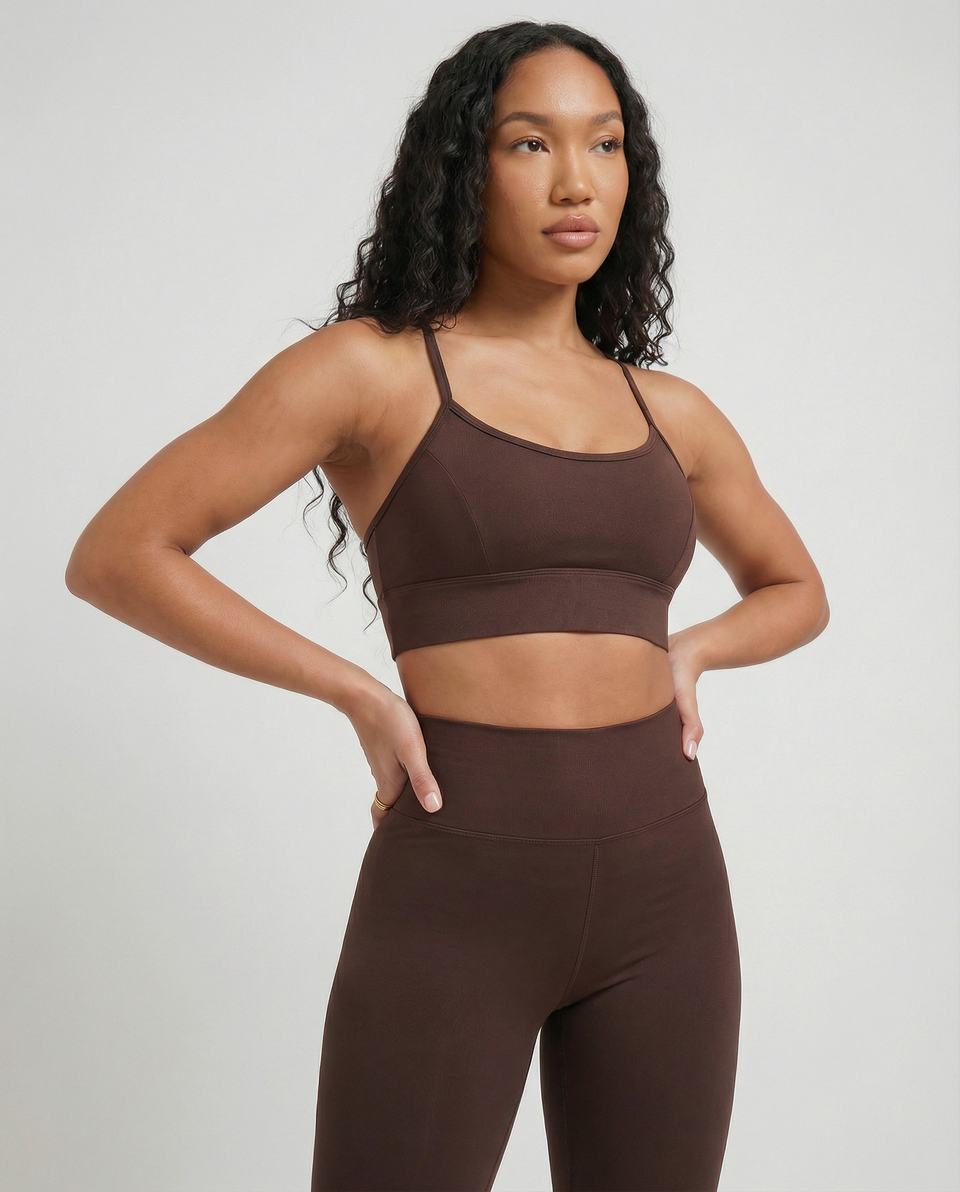 Top Daily Alça Fina Marrom